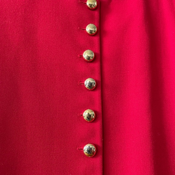 Vintage Christian Dior Red Wool Blazer with Gold Buttons | Christian Dior - Picture 5 of 11